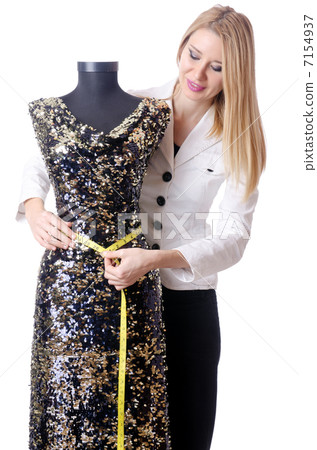 Female tailor isolated on the white background 7154937