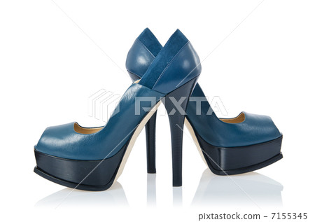 Blue shoes isolated on the white Blue shoes isolated on the white 7155345