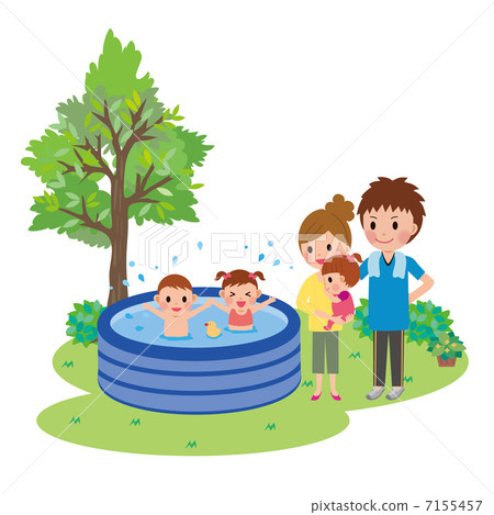 孩子們在游泳池玩耍 7155457