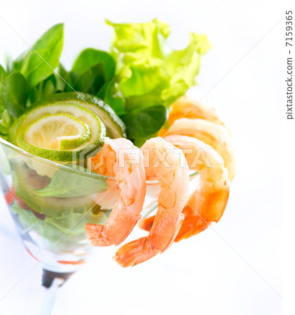 Shrimp or Prawn Cocktail. Isolated on White Shrimp or Prawn Cocktail. Isolated on White 7159365