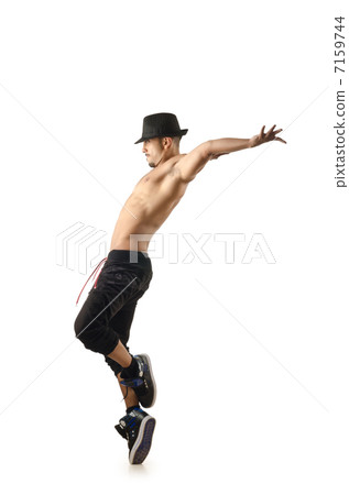 Nude dancer isolated on the white 7159744