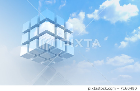 Cube objects and sky 7160490