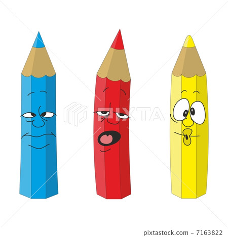 Cartoon emotional pencil set color 09 Cartoon emotional pencil set color 09 7163822