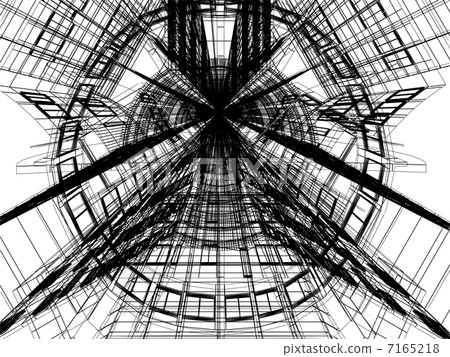 Abstract architectural 3D construction Abstract architectural 3D construction 7165218