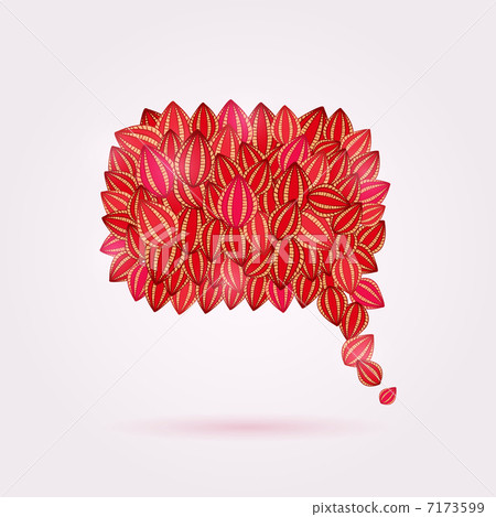 Bubble Chat Composed from Red Shiny Leaves 7173599