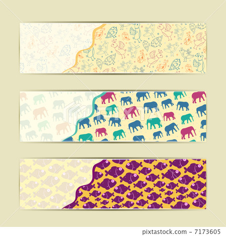 Banner Set with Animals Banner Set with Animals 7173605