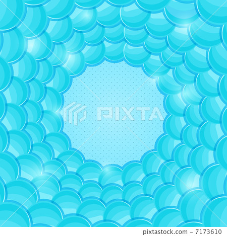 Abstract Blue Card with Copyspace and Bubble Circle Abstract Blue Card with Copyspace and Bubble Circle 7173610