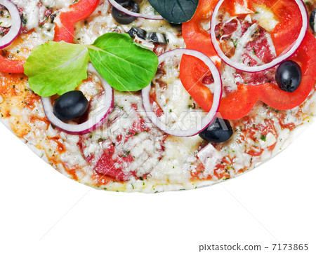 pepperoni pizza background with vegetables 7173865