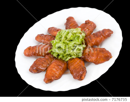 Chinese food. Chicken in starch, clipping path. Chinese food. Chicken in starch, clipping path. 7176735
