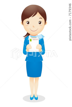 Business woman (light blue) Illustration 7179346