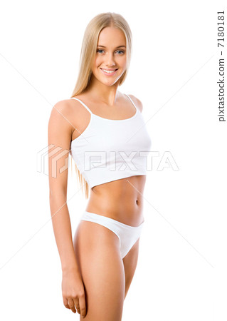 Slim tanned woman's figure. Slim tanned woman's figure. 7180181