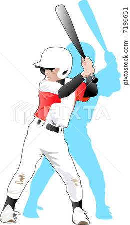 Baseball boy illustration @ left batter 7180631