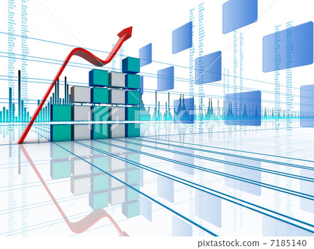 3D arrow waving and upwarding 3D arrow waving and upwarding 7185140