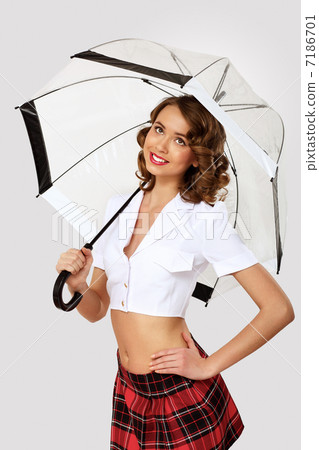 Young pretty woman dressed in retro style 7186701