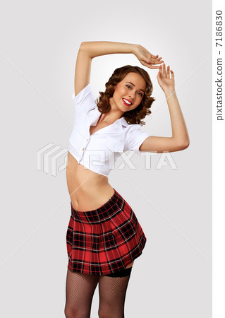 Young pretty woman dressed in retro style 7186830