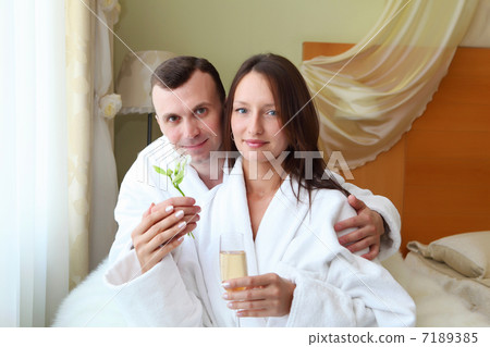 young couple with flower young couple with flower 7189385