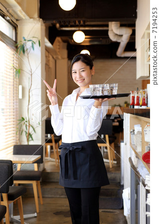 和平標誌，兼職工作，女人（食品服務/服務業/咖啡館） 7194253
