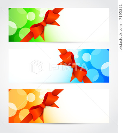 Set of bright banners with bow Set of bright banners with bow 7195831