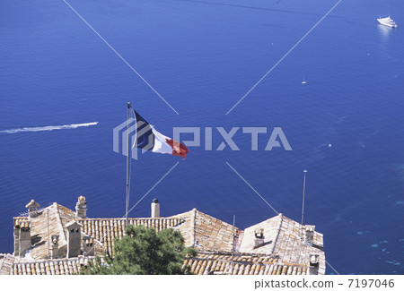 The blue sea and the French flag 7197046