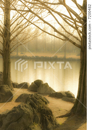 Scenery with a pond Scenery with a pond 7200482