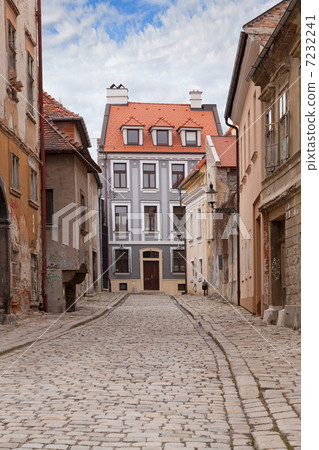 Vintage city street with paving stone Vintage city street with paving stone 7232241