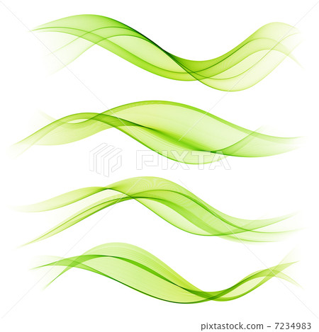 Set of transparent green wave Set of transparent green wave 7234983
