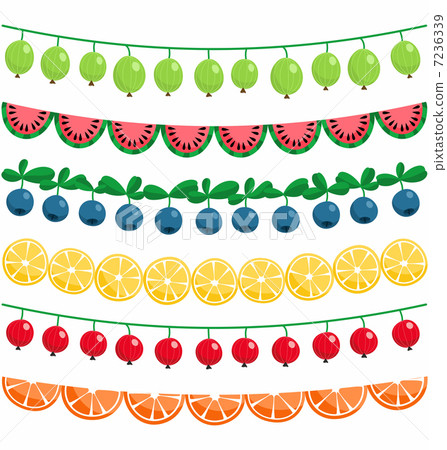 Berries and fruits garland set Berries and fruits garland set 7236339