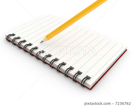 Notebook over white background Notebook over white background 7236762
