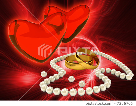 Pearl's necklace with gold rings 7236765