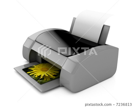 3d grey printer over white 7236813