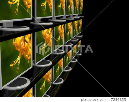 Computer monitor on black background 7236855