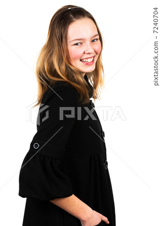 girl in a black coat girl in a black coat 7240704