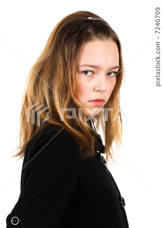girl in a black coat girl in a black coat 7240709