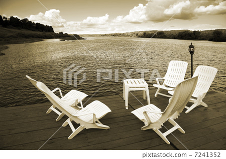 Five white armchairs Five white armchairs 7241352