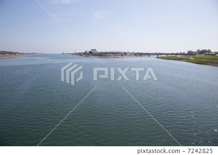 在山中川市中心區域周圍從中津川分開 7242825