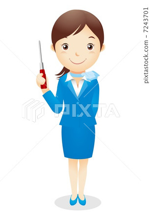 Business woman (light blue) Illustration 7243701