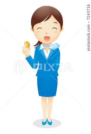 Business woman (light blue) Illustration Business woman (light blue) Illustration 7243716