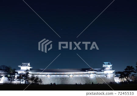 金澤城遺址公園，永景長谷，夜景[側面] 7245533