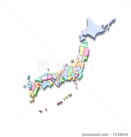 Color map Japanese map · Blank map 7248643