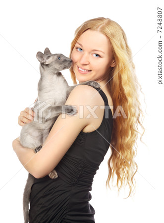 Girl With Cat 7248807