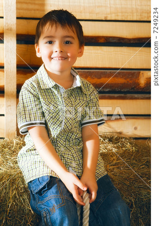 Boy on Hayloft 7249234