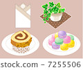 cafe ☆ Macaroon · roll cake · napkin · foliage plant cafe ☆ Macaroon · roll cake · napkin · foliage plant 7255506