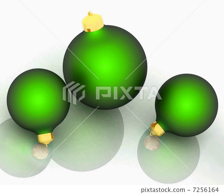 Three christmas balls isolated on white  7256164
