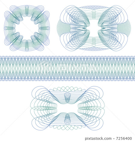 Set of decorative guilloche rosettes 7256400