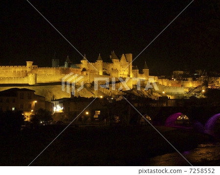 世界遺產歷史設防城市卡爾卡松（夜景） 7258552