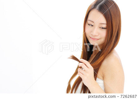 Girls looking at their tips Girls looking at their tips 7262687