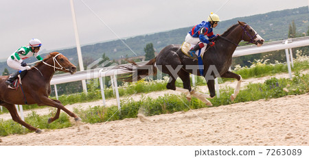 Horse racing at the hippodrome in Pyatigorsk. Horse racing at the hippodrome in Pyatigorsk. 7263089