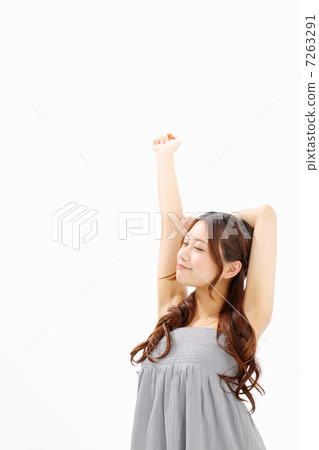 Girl raising hands Girl raising hands 7263291