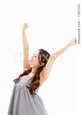 Girl raising hands Girl raising hands 7263301