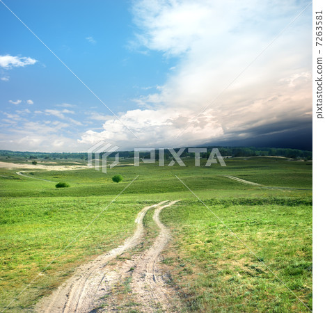 Road and storm clouds 7263581